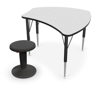 Economy Shapes Desk & Hierarchy Grow Adjustable Stool Bundle