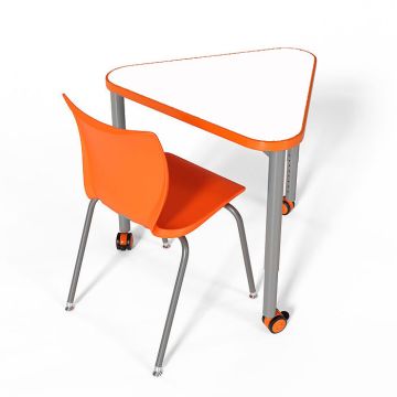 Elemental Triangle Adjustable Student Desk with Dry Erase Laminate Top
