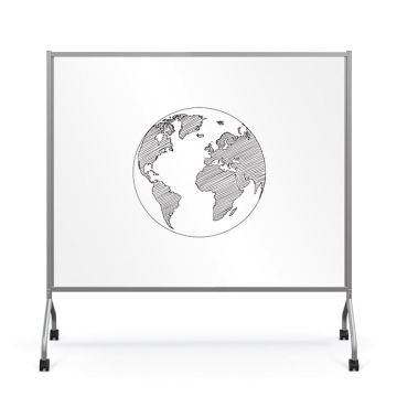 Essentials Clear Dry Erase Mobile Divider 71'' W