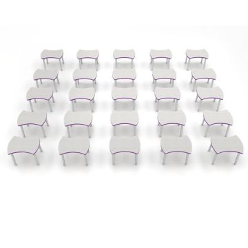 ESTO Hourglass 25-Pack Student Desk (T-Mold Edge)