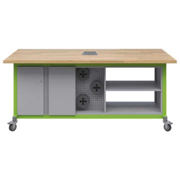 Explorer Dual Storage Cabinet with Peg Board Maker Tables by Haskell