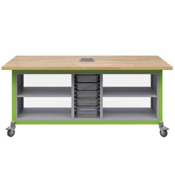 Explorer Double Open Storage Module & 5-Bin Storage Maker Table by Haskell