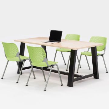 Midtown Rectangle Cafe Table with Kool Seating Package