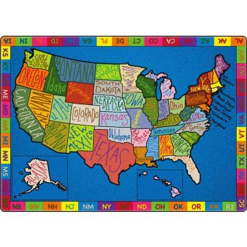 My America Doodle Map Carpet