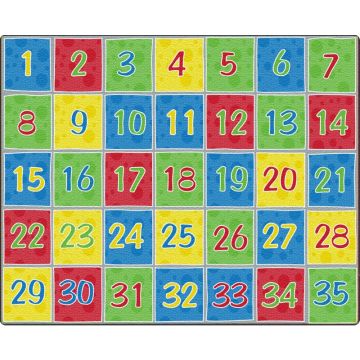 Soft Primary Number Spots Carpet