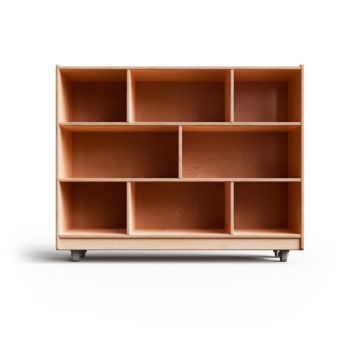Montessori Shelf Storage with Vertical Dividers & Cubbies  