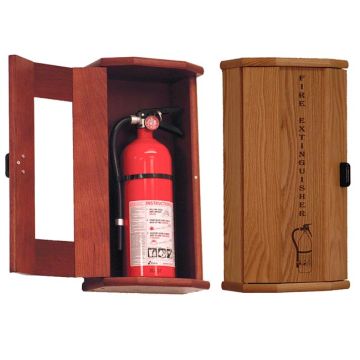 Fire Extinguisher Oak Cabinet