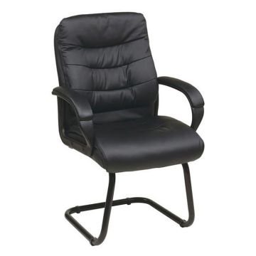 Faux Leather Sled Base Visitor's Chair