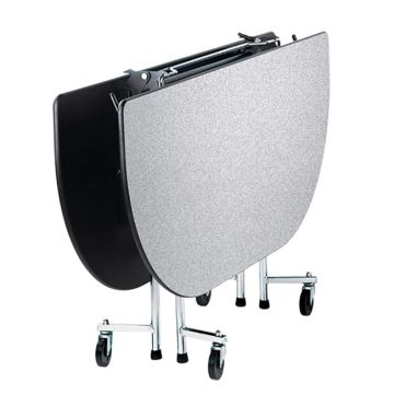 Oval Fold-N-Roll Table w/ Chrome Frame - 29"H