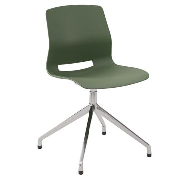 Lola Stainless Steel Base 4-Post Swivel Chair