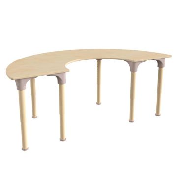 Adjustable Height Half Circle Activity Table - Beech Wood