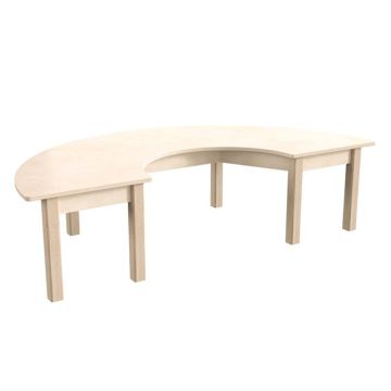 Half Circle Preschool Classroom Activity Table - 14.5" H