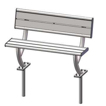 Hartford Steel Outdoor Bench w/ Back