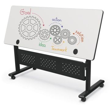 Dry Erase Adjustable Height Flipper Folding Tables