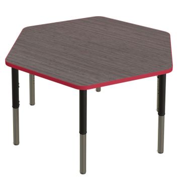 Synergy Adjustable Hexagon Table - 54'' D x 48'' W