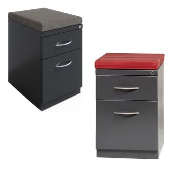 Arch Pull Mobile Pedestal with Seat Cushion