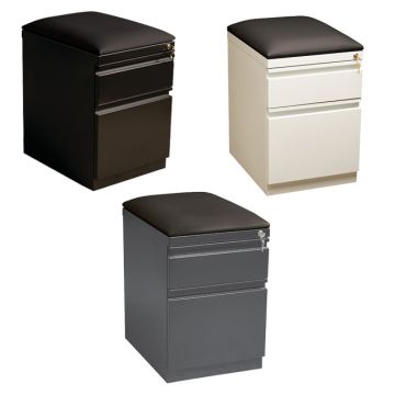 Mobile Pedestal File Drawers with Seat Cushion
