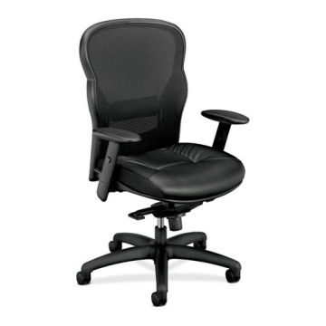 Basyx Mesh High-Back and Leather Seat Office Chair