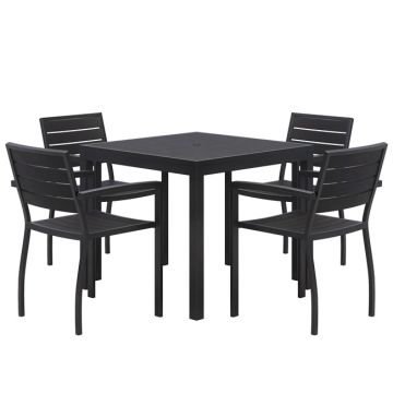 Ivy Series Square Outdoor Table Set w/ 4 Chairs