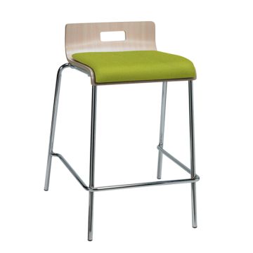 Multi-Use Padded Counter Height Half-Back Stool