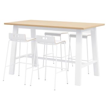 Midtown Table with Natural Laminate Top and Jive Bar Height Stools