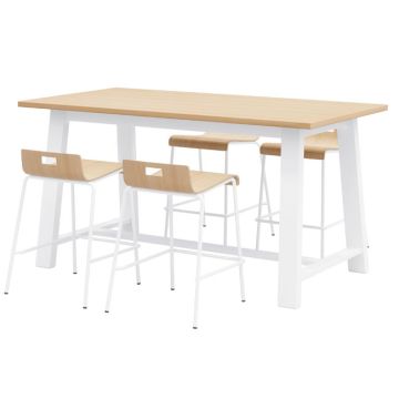 Midtown Table with Natural Laminate Top and Jive Counter Height Stools