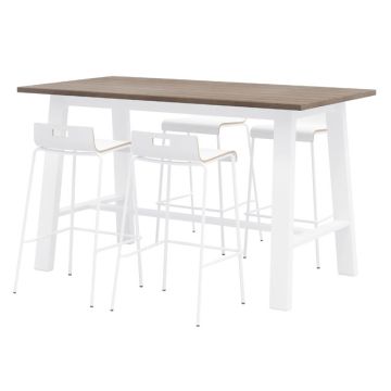 Midtown Table with Studio Teak Top and Jive Bar Height Stool Package