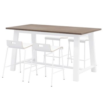 Midtown Table with Studio Teak Top and Jive Counter Height Stool Package