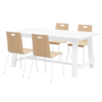 Midtown Table with White Laminate Top and Jive Chairs