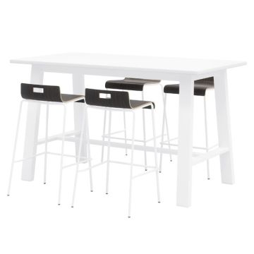 Midtown Table with White Laminate Top and Jive Bar Height Stool Package