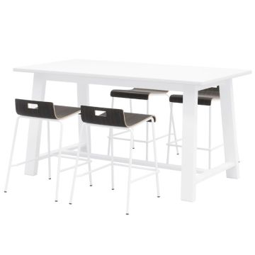 Midtown Table with White Laminate Top and Jive Counter Height Stools