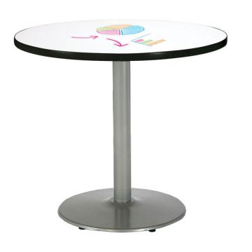 Mode Dry Erase Cafe Tables w/ Silver Round Base