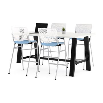 Midtown Rectangle Cafe Standing Height Table with Kool Barstool Package