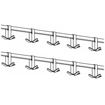 Two 4' Hook Rails- 30 Coat Capacity