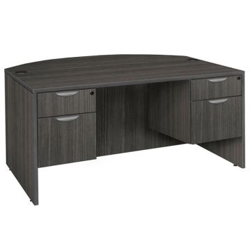 Legacy Double Pedestal Bow Front Desk (71'' W x 35'' D)