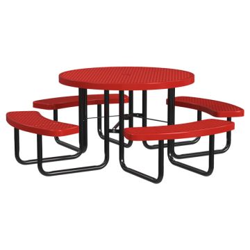 Round Outdoor Picnic Tables with Expanded Metal Frame