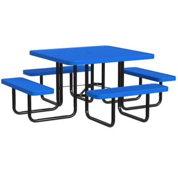 Square Outdoor Picnic Tables with Expanded Metal Frame