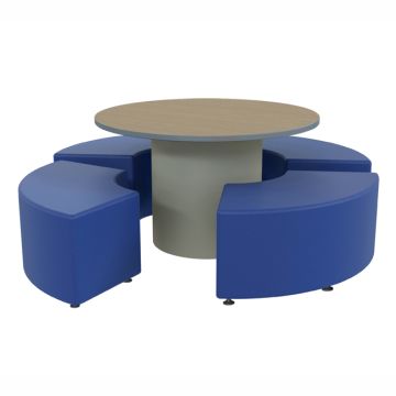 Sonik Round Table & Curve Soft Seating Package (26'' H Table w/ 16'' H Seats)