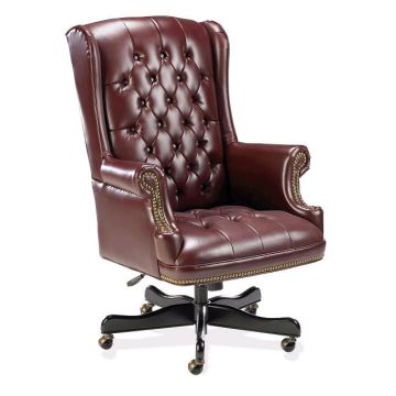 Executive High-Back Chair w/ Button-Tufted Cushions