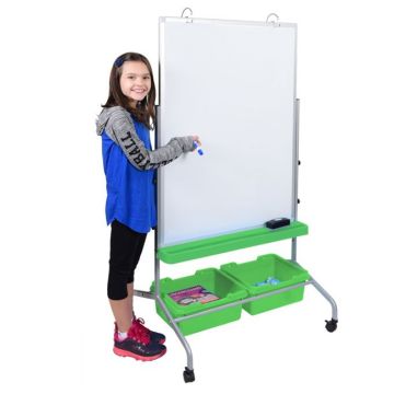Classroom Chart Stand with Storage Bins
