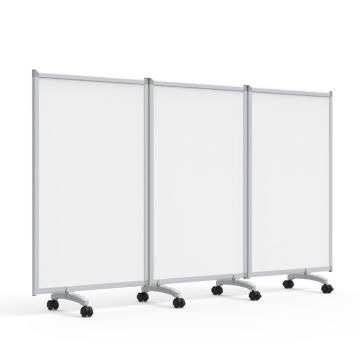 3-Panel Mobile Magnetic Whiteboard Room Divider