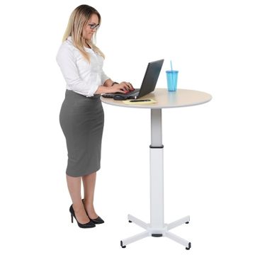 Pneumatic Height Adjustable Round Table