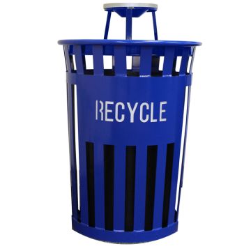 Oakley Eco Series Slatted Recycle Receptacle w/ Ash Top (36 gal)