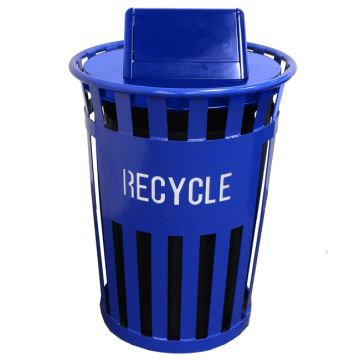 Oakley Eco Series Slatted Recycle Receptacle w/ Swing Top (36 gal)