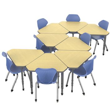 Classroom Set- 8 Gem Desks & Apex Chairs