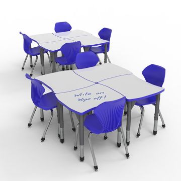 Classroom Set - Premier Dog Bone Dry Erase Desks & Apex Chairs Package
