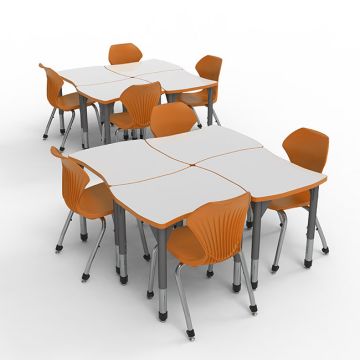 Classroom Set - Premier Dog Bone Desks & Apex Chairs Package