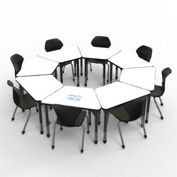 Classroom Set - Premier Trapezoid Dry Erase Desks & Apex Chairs Package