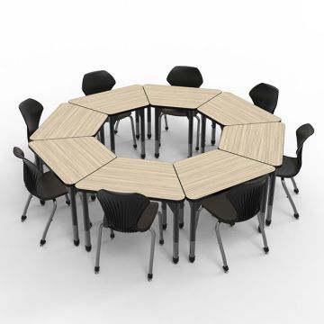 Classroom Set - Premier Trapezoid Desks & Apex Chairs Package