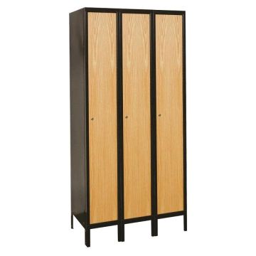 Metal-Wood Hybrid Single-Tier 3-Wide Lockers